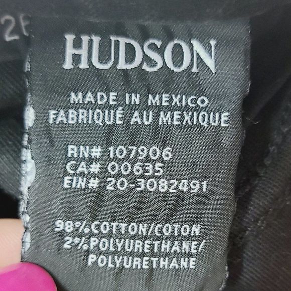 Hudson Jeans Zoeyy High Rise Ankle Straight Black Distressed Denim Sz 26 - Picture 5 of 8